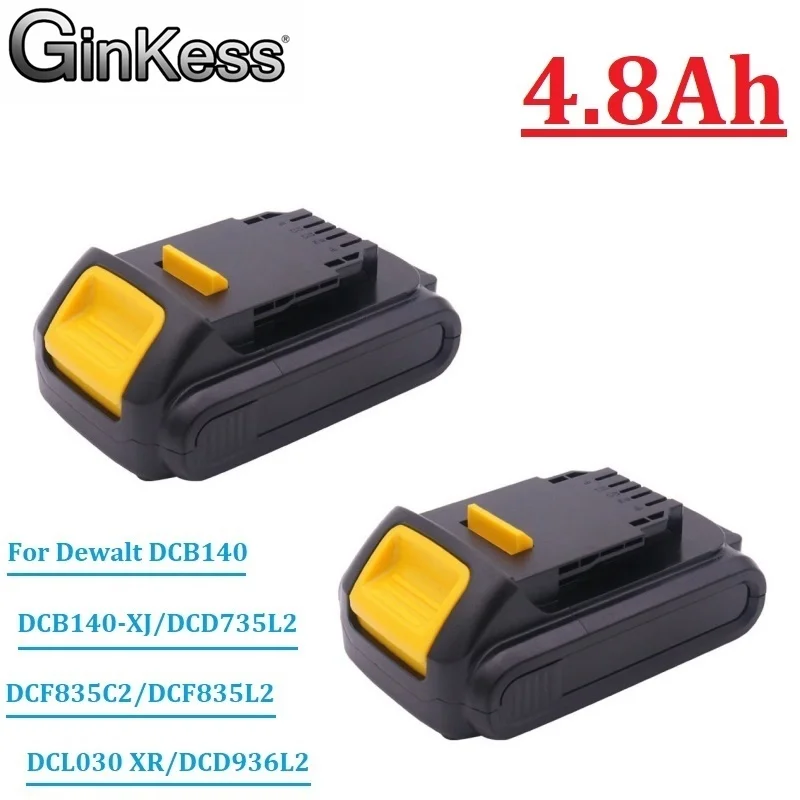 

14.4V 4.8Ah Voor For Dewalt DCB140 Oplaadbare Upgrade Li-Ion Battery Power Tool Accu Boormachine DCB143 DCB141-XJ DCB143 DCB145