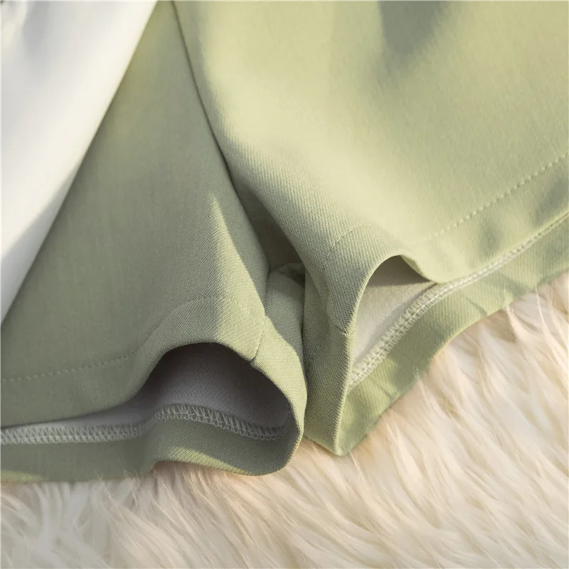 Solid Color A- Line Suit Shorts Female 2023 Spring and Summer Versatile High Waist Slimming Loose Small Wide Leg Short Pants