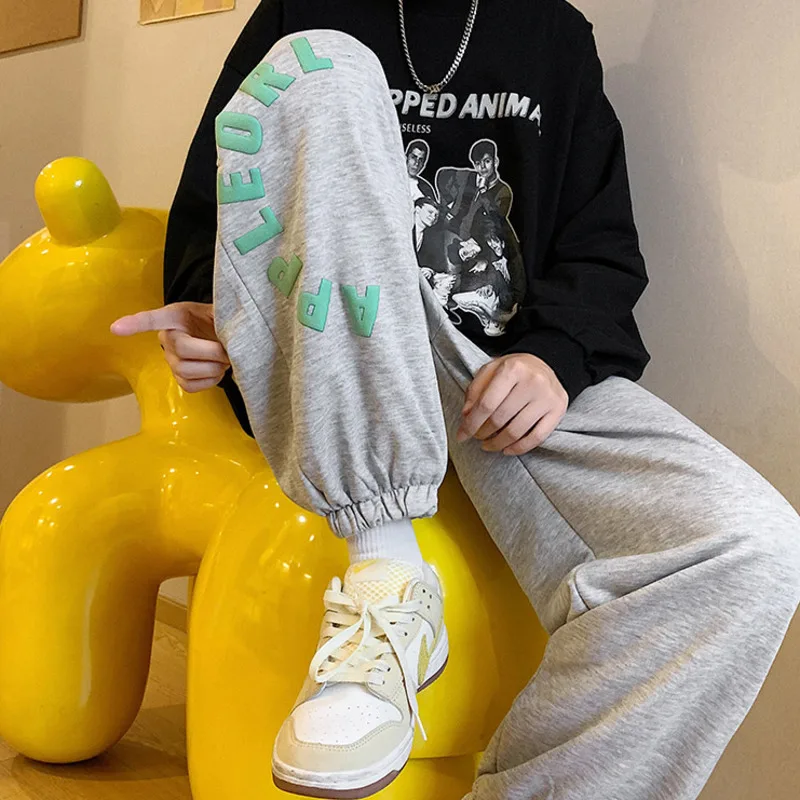 

Hip Hop Pants Harajuku Male Loose Trousers High Street Letter Printed Men's Sweatpants Fashion Design Drawstring Casual Pants