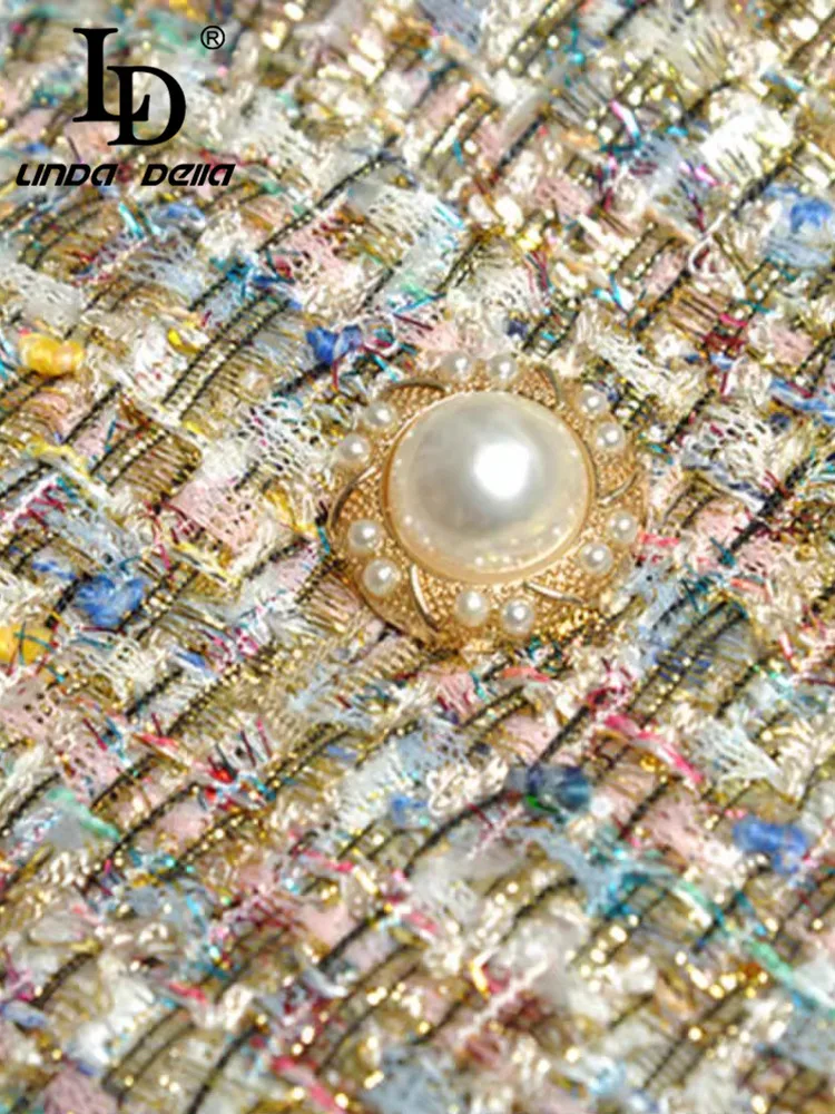 Женский костюм с бахромой LD LINDA DELLA комплект из 2 предметов однобортный Топ и юбка