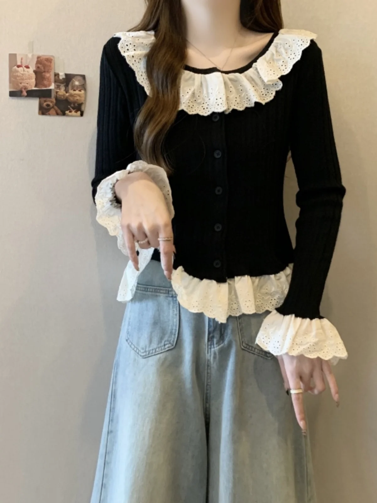 Популярная в этом году красивая вязаная женская рубашка ранней осени новый