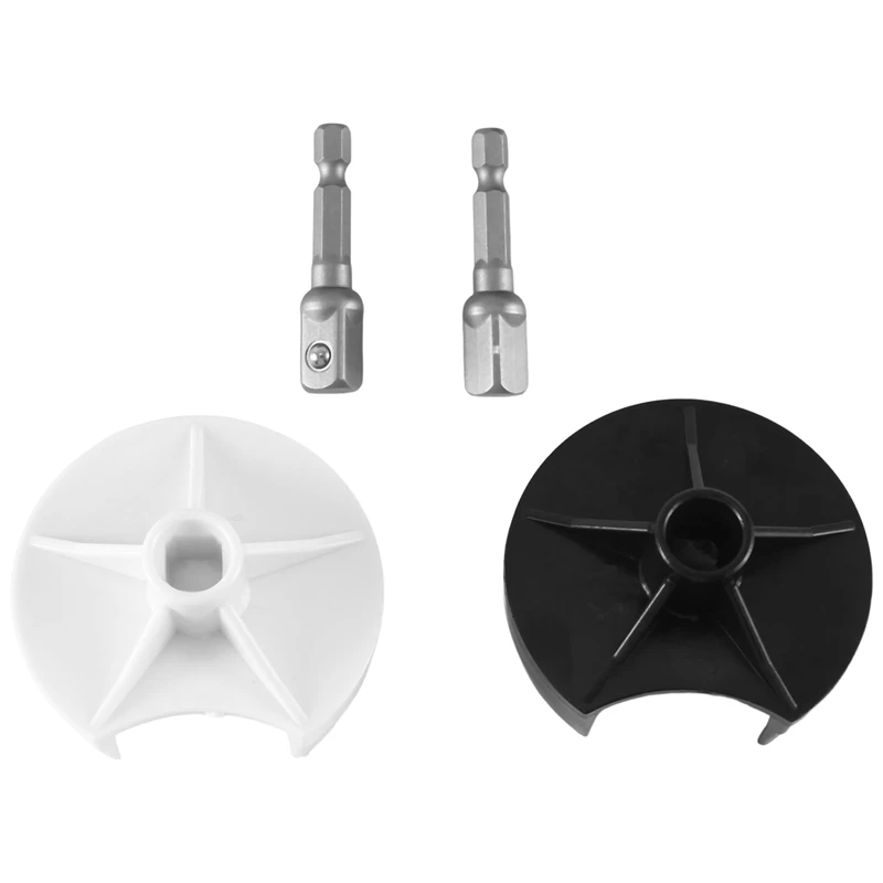 

2Pcs With Hex Steel Bit Power Screwdriver Attachment Quick Knit Power Adapter Black+White