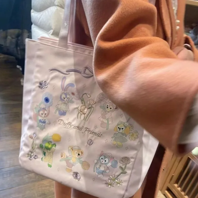 Miniso розовые сумочки Disney Duff And Friends милые Мультяшные сумки на плечо с вышивкой для