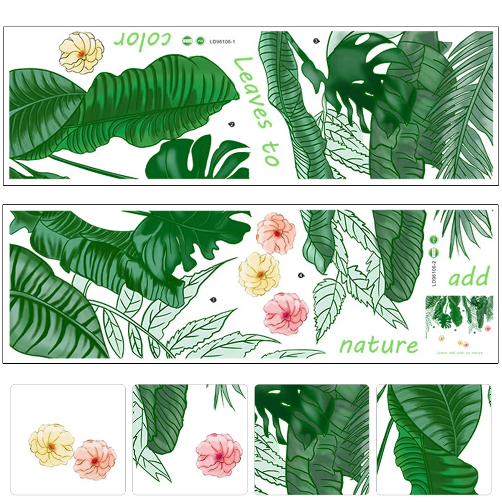 

Wall Leaves Leaf Sticker Decor Decal Decals Stickers Greenpalm Monstera Tropicalwallpaper Nursery Diy Mural Window Watercolor
