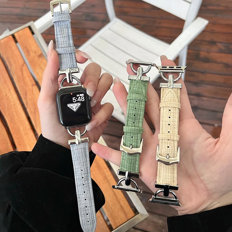 

Business Leather Loop Bracelet Belt Band for Apple Watch 8 SE 7 6 5 4 42MM 38MM 44MM 40MM Strap Smart iWatch 3 Watchband 41 45mm