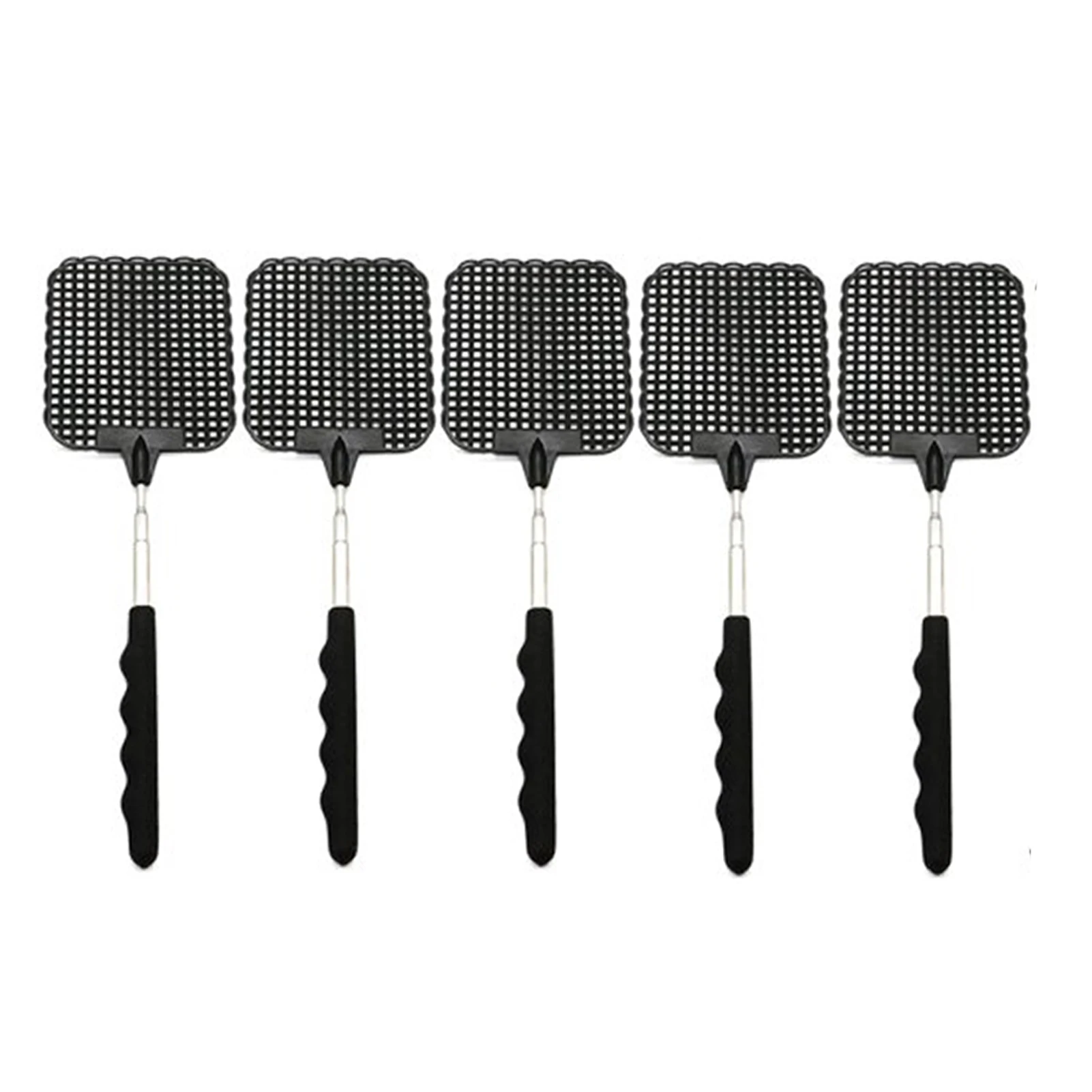 

5pcs Portable Flexible Mosquito Extendable Wasp Catcher Durable Fly Swatter Manual Home Stainless Steel Strong Telescopic Handle