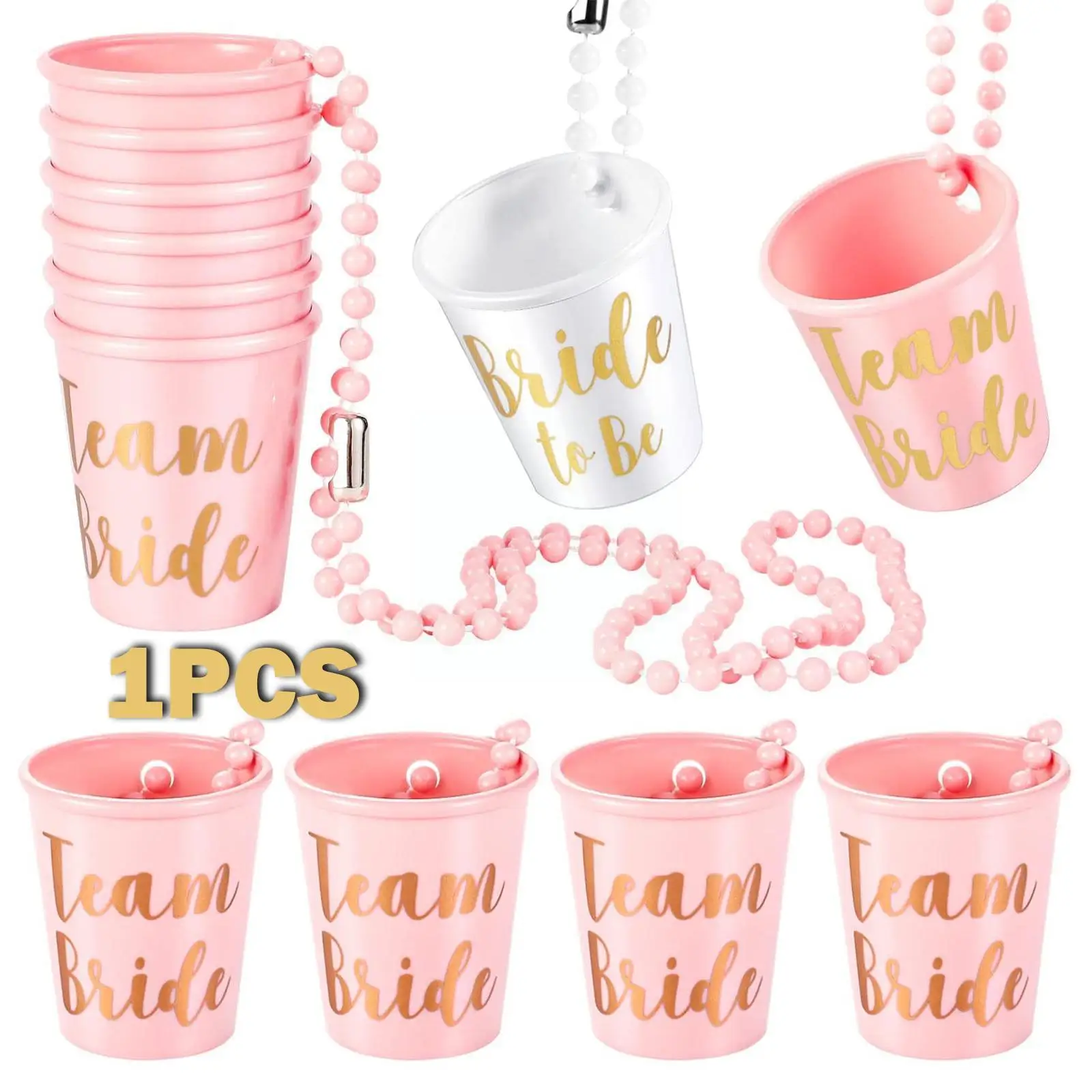 

Beaded Bridal Shot Glass Single Party Bride And Groom Cup Ball Bride Chain 1pcs Groom Bead Chain Party Plastic Cup Cup Bead H7k3