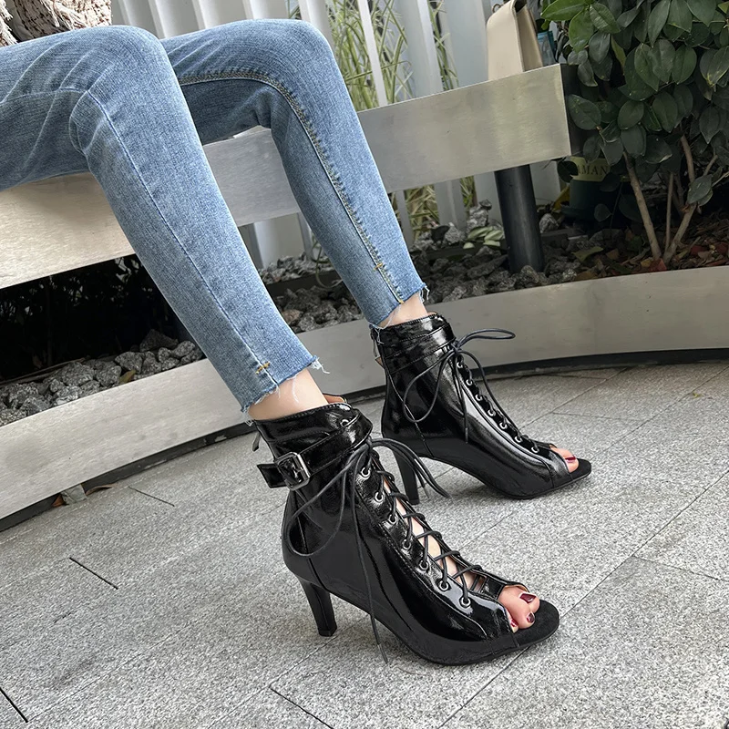 Sgesvier 2022 New Salsa Jazz Tango Dance Shoes Black High Quality Soft Rubber Sole Dance Booties Latin Dancing Outdoor For Women