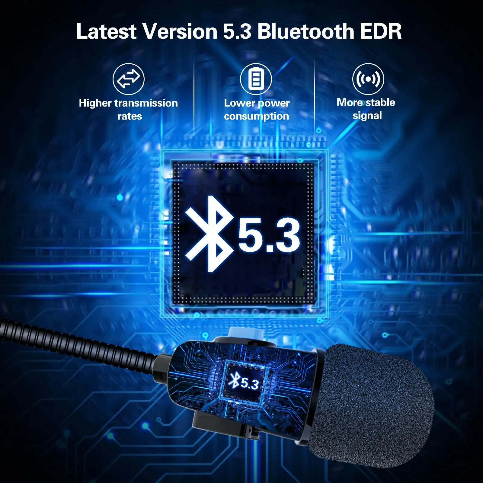 TNICER N1 Мотоциклетный шлем Bluetooth-гарнитура Стереозвук Ультратонкое беспроводное