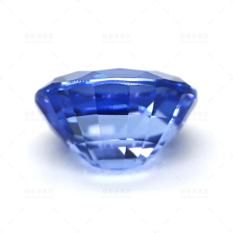 Лабораторный сапфир овальной огранки Королевский синий высшее качество