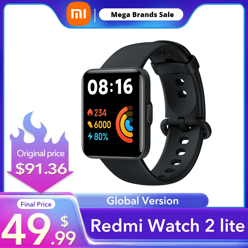 Global version Xiaomi Redmi Watch 2 lite Smart Watch Bluetooth Mi Band 1.55" HD GPS Smartwatch Blood Oxygen sport Bracelet