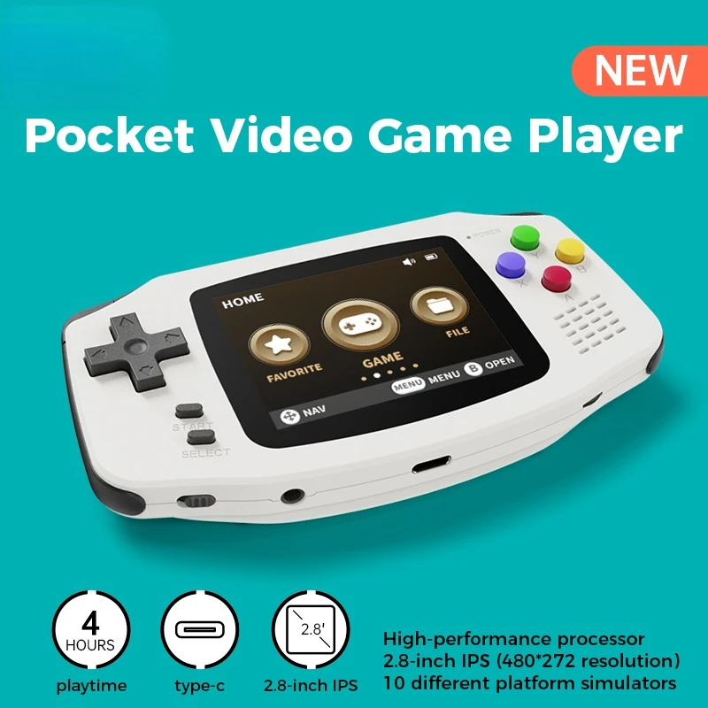 Переносная игровая консоль Novo powkiddy a30 2 8 дюйма ips 32 ГБ 4000 игр |
