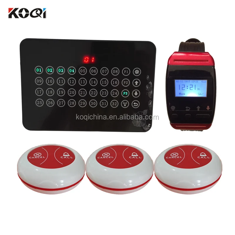 

433.92MHZ Paging Bell Wireless Restaurant Buzzer Caller Table Call/Calling Button Calling Equipment Wireless Waiter Pager System