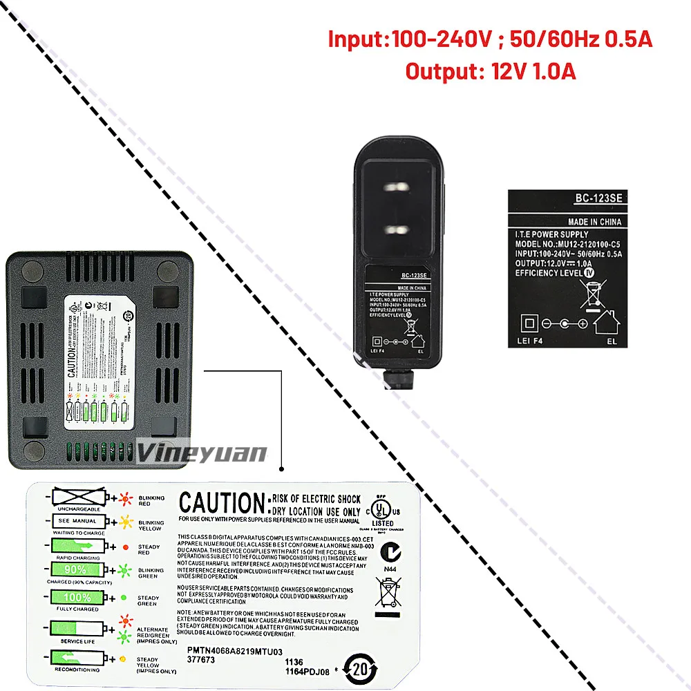 2PCS Ni-MH Battery Charger for Motorola GP300 LTS2000 GP600 GP308 GP88 GP88S GTX800 PTX600 LCS2000 MTX638 Two Way Radio Charger