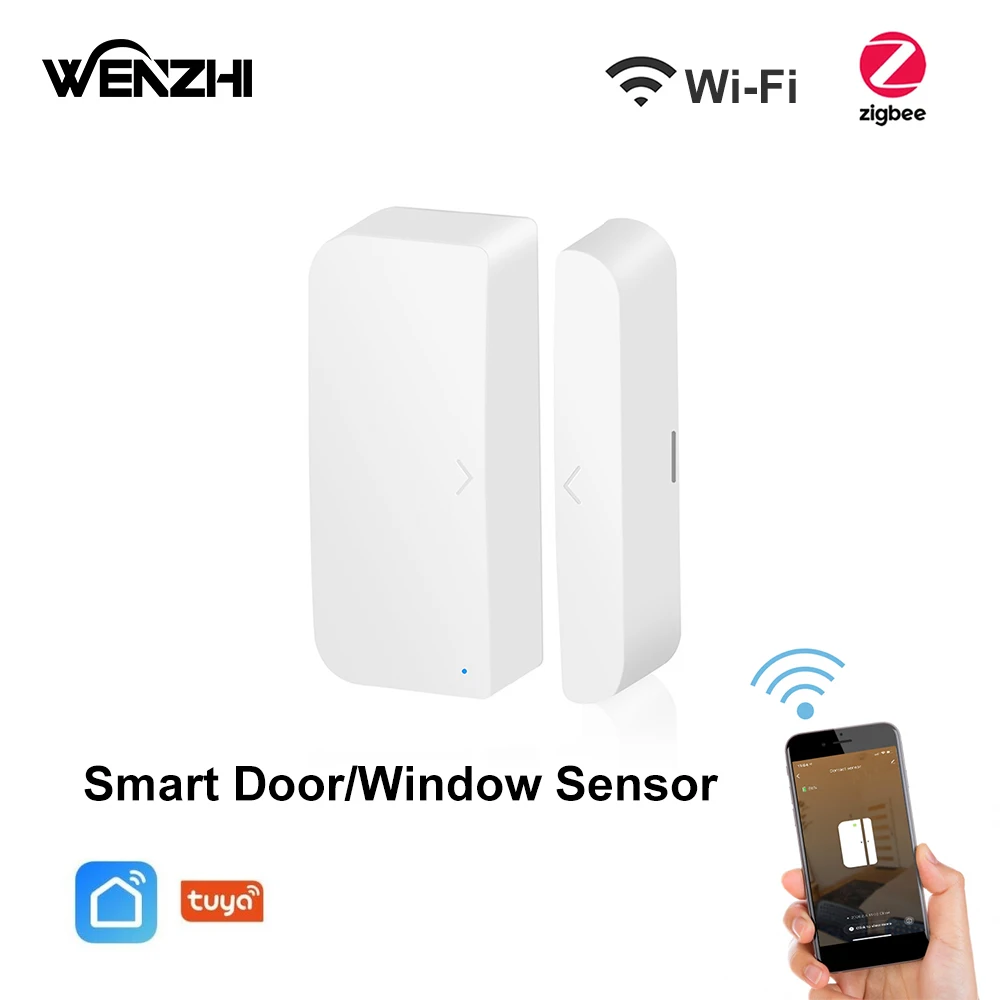 Датчик открытия/закрытия окон ZigBee, беспроводная Магнитная сигнализация для дома, Wi-Fi