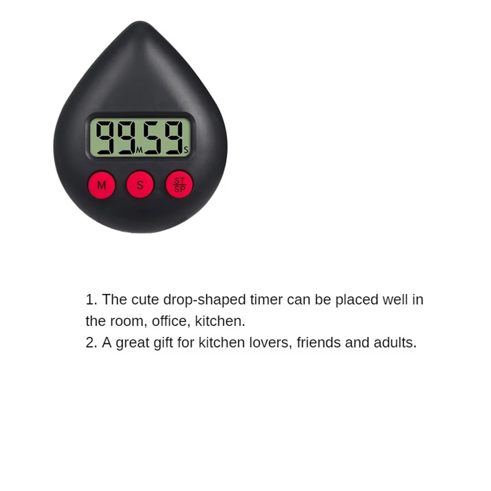 Таймер обратный отсчет Дисплей Секундомер Будильник водонепроницаемые черные