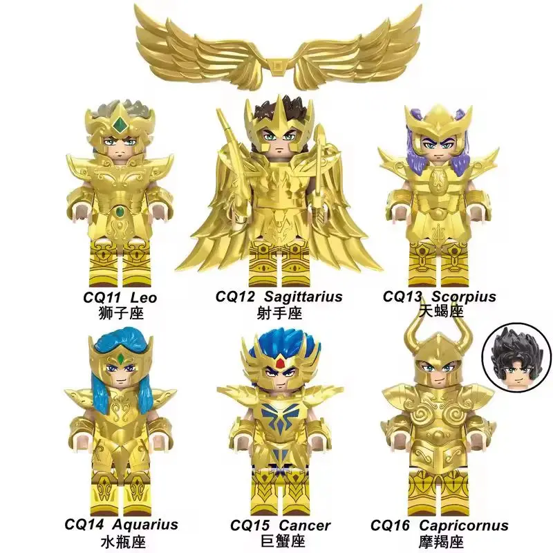 Фото 6/12 шт./компл., аниме Saint Seiya, маленькие фигурки, Афина Ширю, Ikki, золотой воин, милые фигурки, мультяшные игрушки для детей, подарки №2