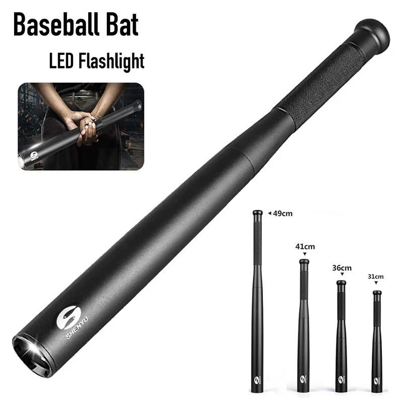 

Baseball Bat LED Flashlight Waterproof Super Bright Baton Aluminium Alloy Powerful Torch Emergency Self Defense Outdoor Lighting