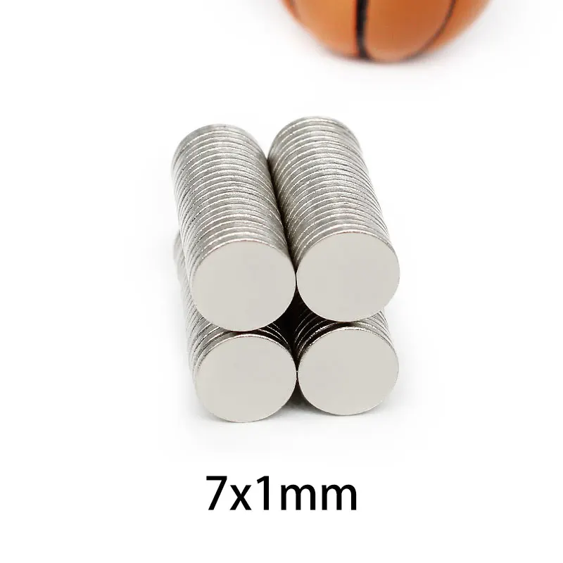 50/100/200/300/500/1000 шт. 7x1 мм Тонкий лист N35 Неодимовый магнитный диск мощные магниты