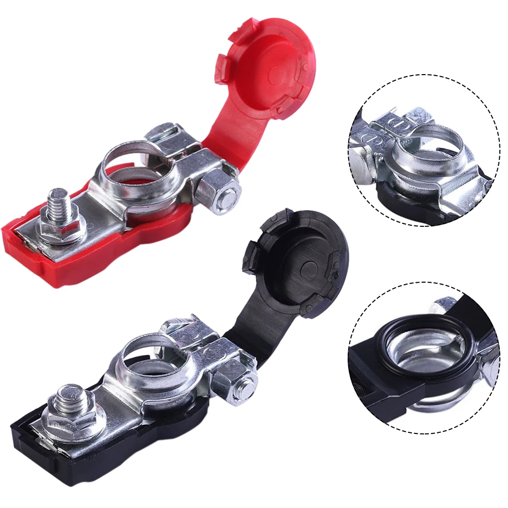 

1 Pair Auto Car Battery Terminal Connector Battery Quick Release Battery Terminals Clamps Cap Clips Copper For Car Truck Caravan