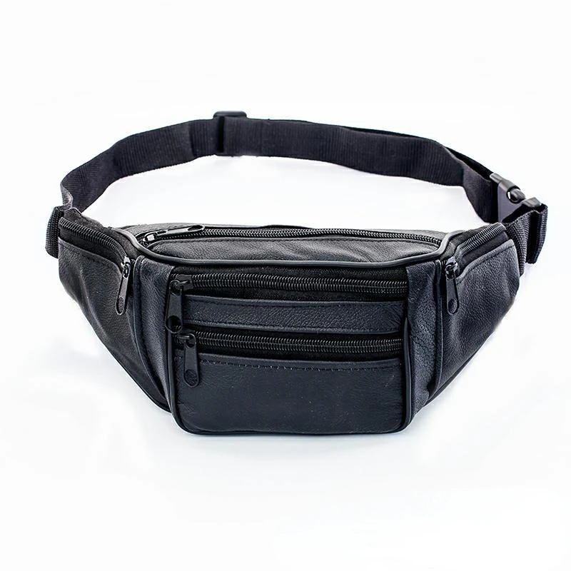 

Wholesale Leather Leisure Fashion Men Women Multifunctional Large Capacity Outdoor Running Mobile Phone Fanny Pack