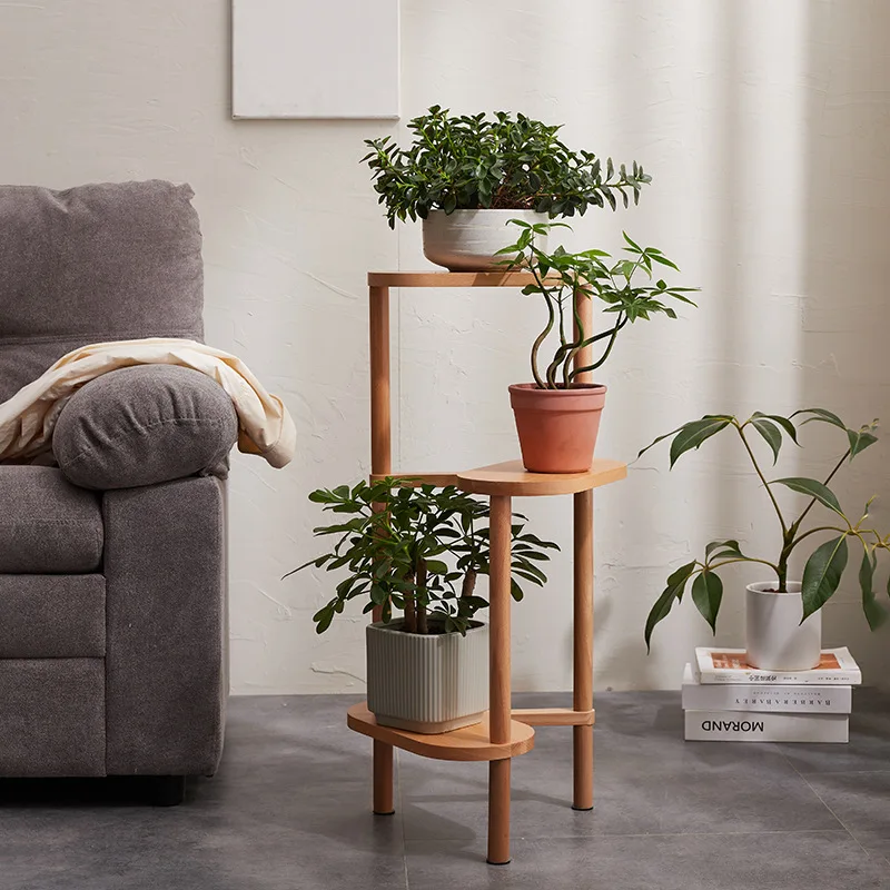 Стойка для цветочных горшков из массива дерева минималистичный стеллаж хранения