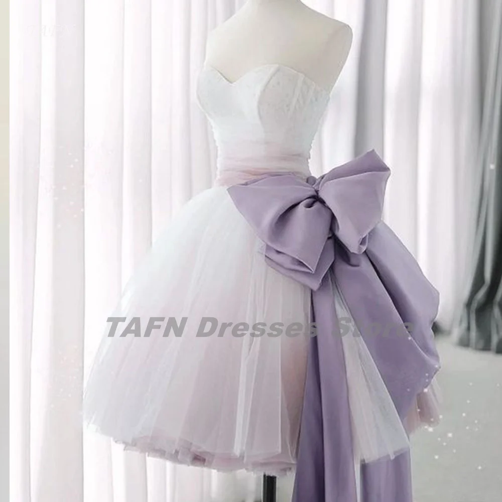 Мини бальное платье принцессы TAFN контрастных цветов трапециевидный бант без