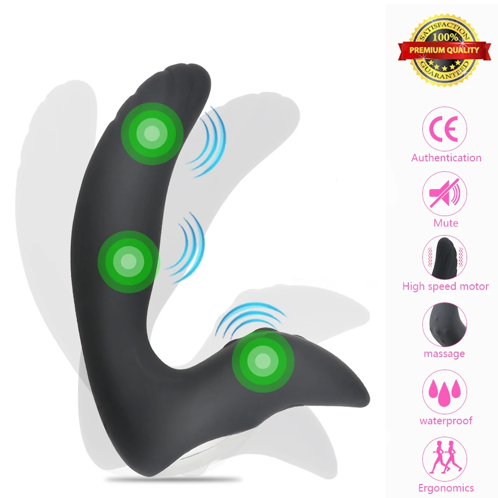 

Vibrating Prostate Massager Men Anal Plug Waterproof Powerful Motors 10 Stimulation Patterns Butt Silicone Sex Toys for Couples