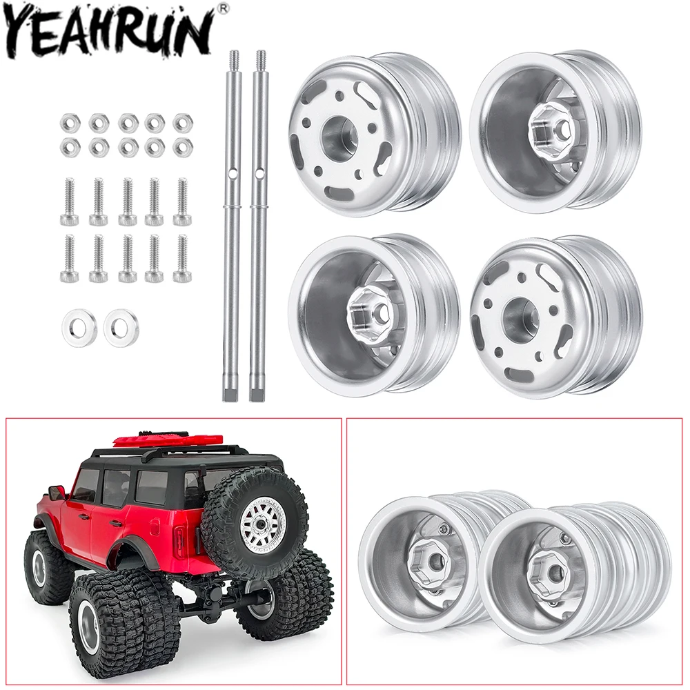 

YEAHRUN, металлические ступицы заднего обода колеса и набор приводных валов CVD для радиоуправляемого гусеничного автомобиля 1/24 Axial SCX24, обновле...