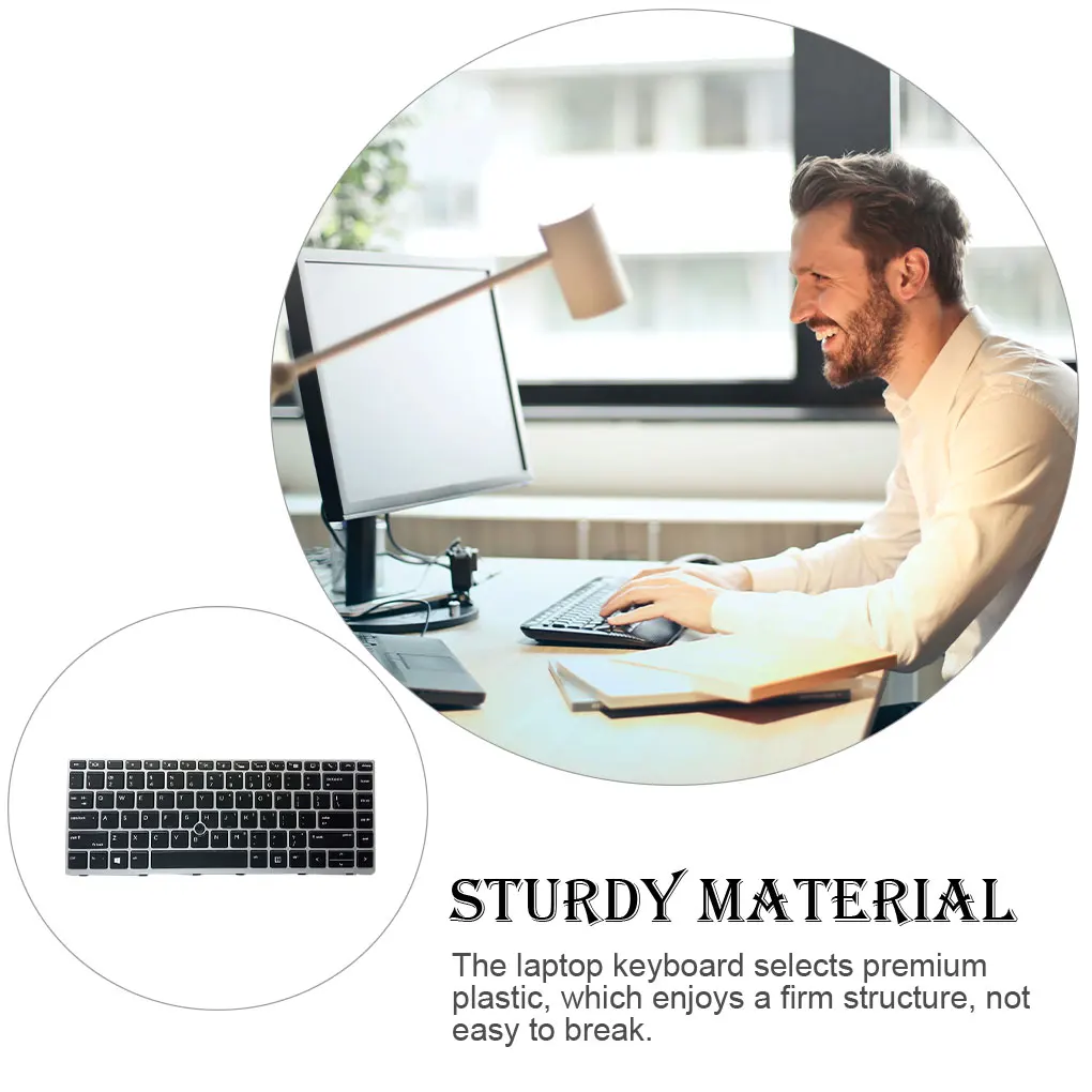 Клавиатура с подсветкой указка офисная черная серебряная рамка Чувствительная