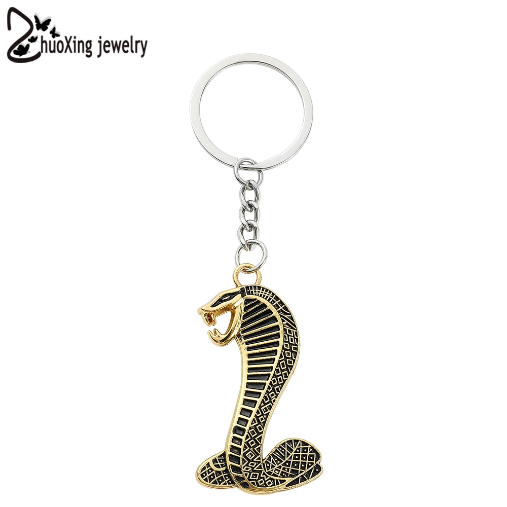 

Fashion Metal Key Ring Auto Keychain Snake Shape Key Chain Fit For Ford Mustang GT Cobra Chaveiro Llavero Key Holder Car Styling