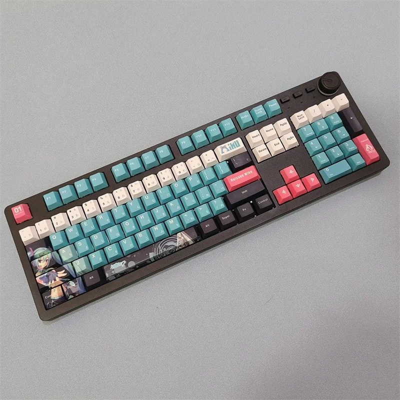 

Anime Miku Mechanical Keyboard PBT Keycaps 108 keys Set PC Gamer Japan Cartoon Cute Girl Customized Dye-Subbed Cherry Key Cap
