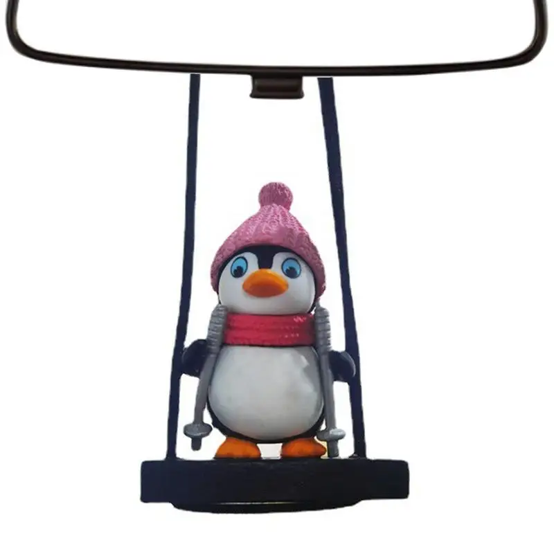 

Swinging Penguin Car Funny Rear View Mirror Resin Charm Ornament Penguin Swinging Car Mirror Ornaments Home Decor Gift For Men