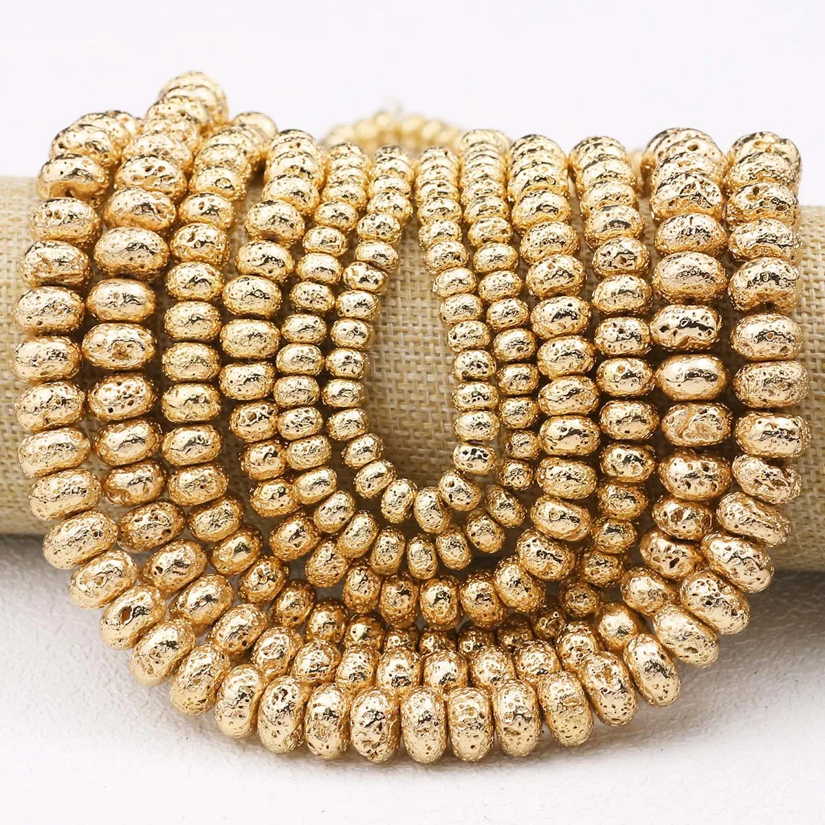 Натуральные вулканические камни 6/8/10 мм 14 к Золотая лава камень Овальный