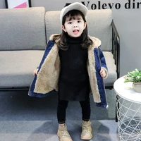 girls coat jacket cotton%c2%a0outwear overcoat 2022 jean warm thicken plus velvet winter autumn teenager childrens clothing