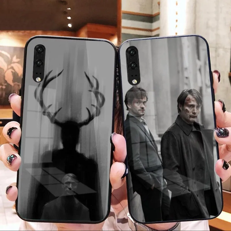 Cool Graham Hannibal Mads Mikkelsen Phone Case For Huawei P50 P40 P30 P20 Pro Mate 40 30 20 Pro Nova 9 8 7 PC Glass Phone Cover