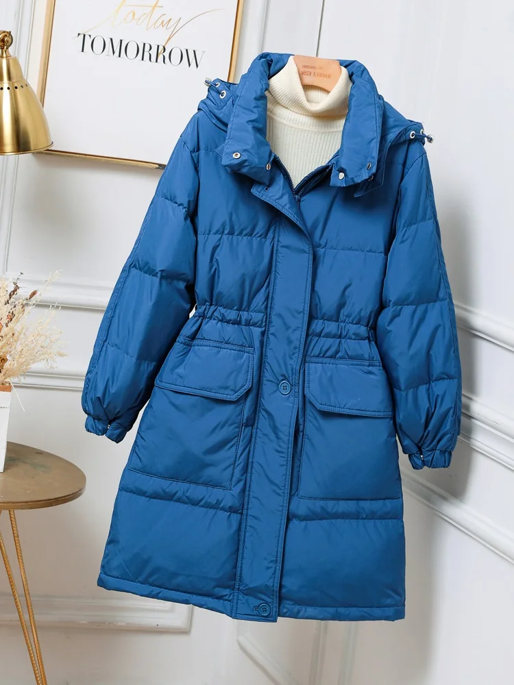 New Women Long Down Jacket Casual Style Autumn Winter Coats And Parkas Female Outwear