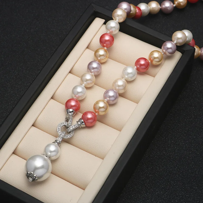 

Elegant Pearl Necklace For Women Multicolor Pendant Necklaces Luxury Imitation Pearls Jewelry Girls Gifts