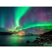 5d diy diamond painting the aurora mountain lake full drill by number kits scenery craft decor by skryuie diy craft arts