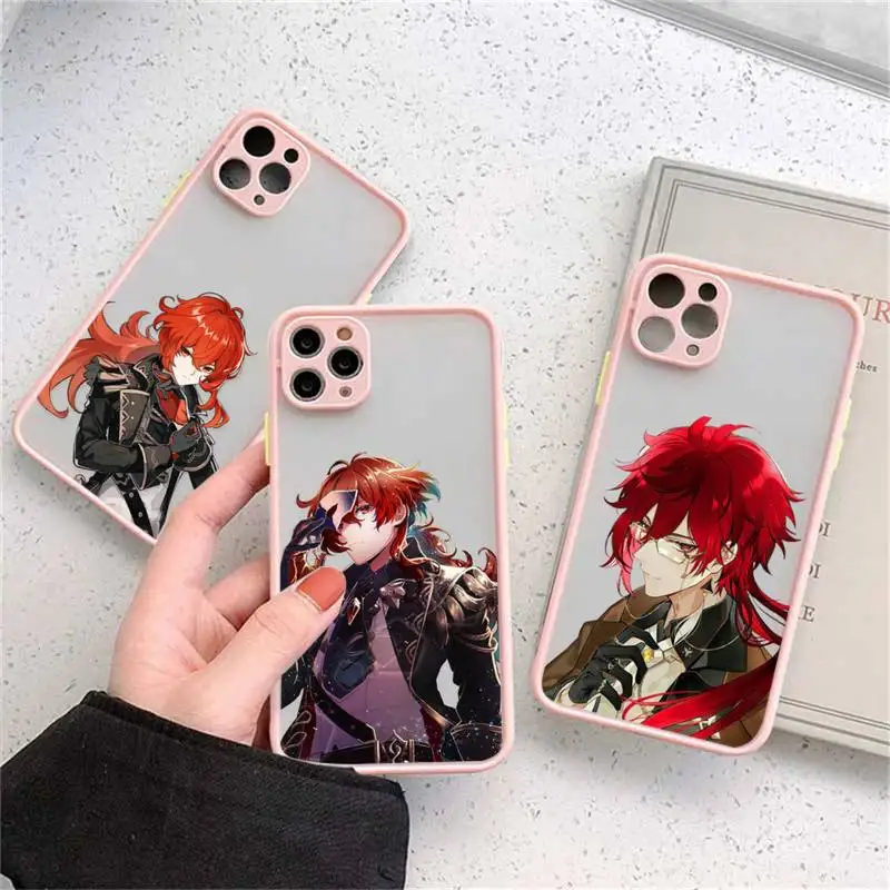 

Genshin Impact Diluc Ragnvindr Phone Case matte transparent For iphone 14 11 12 13 plus mini x xs xr pro max cover