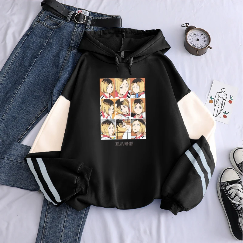 

Толстовка Haikyuu с японским аниме принтом для старшей школы и Волейбольного клуба, модные мужские и женские толстовки с длинным рукавом и пэчв...