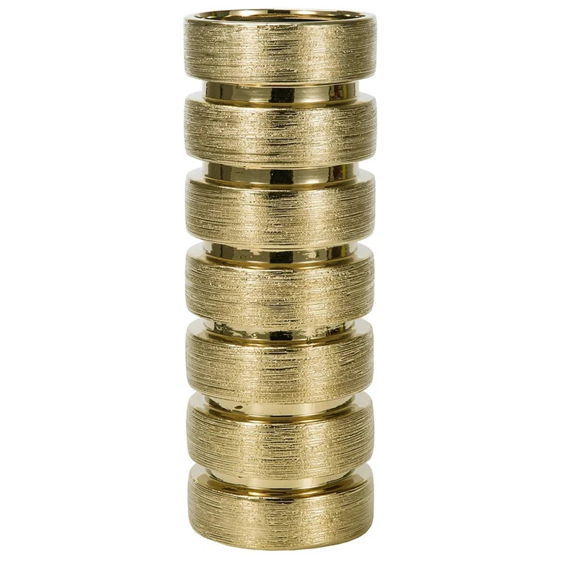 Акция! 12 5 дюймовая Высокая Современная керамическая ваза для цветов золотого