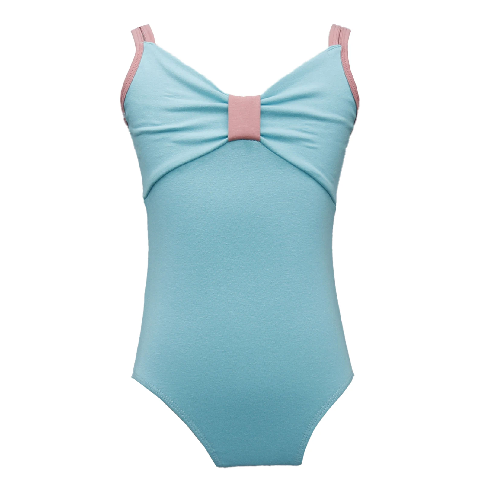 Kids Girls Ballet Leotard Dancing Costumes Sleeveless V Neck Open Back Stretchy Bodysuit Jumpsuit Gymnastics Training Dancewear