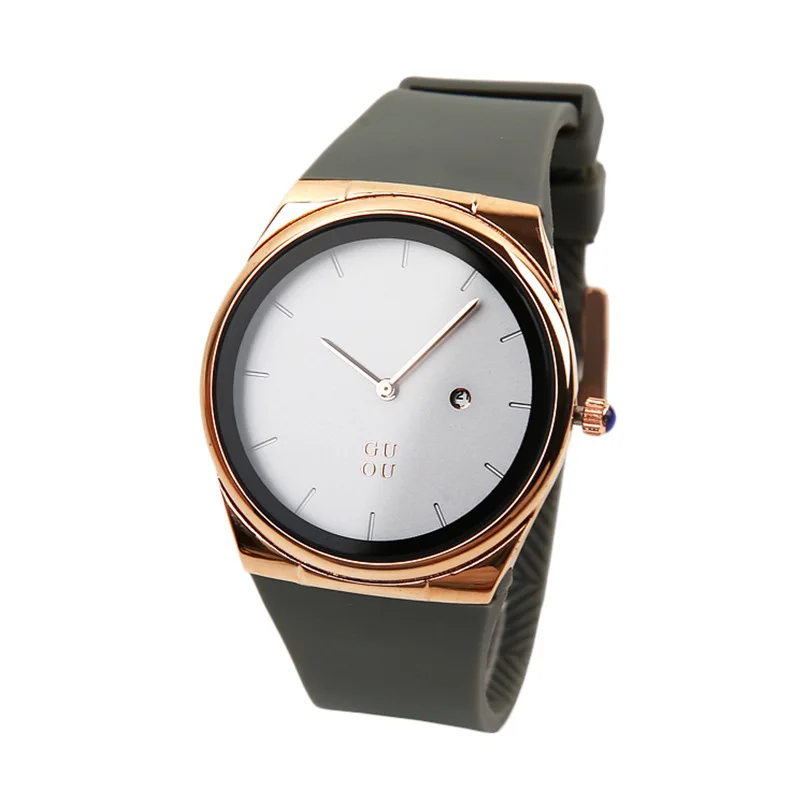 Silicone sports watch simple quartz dial to strap calendar watch female enlarge