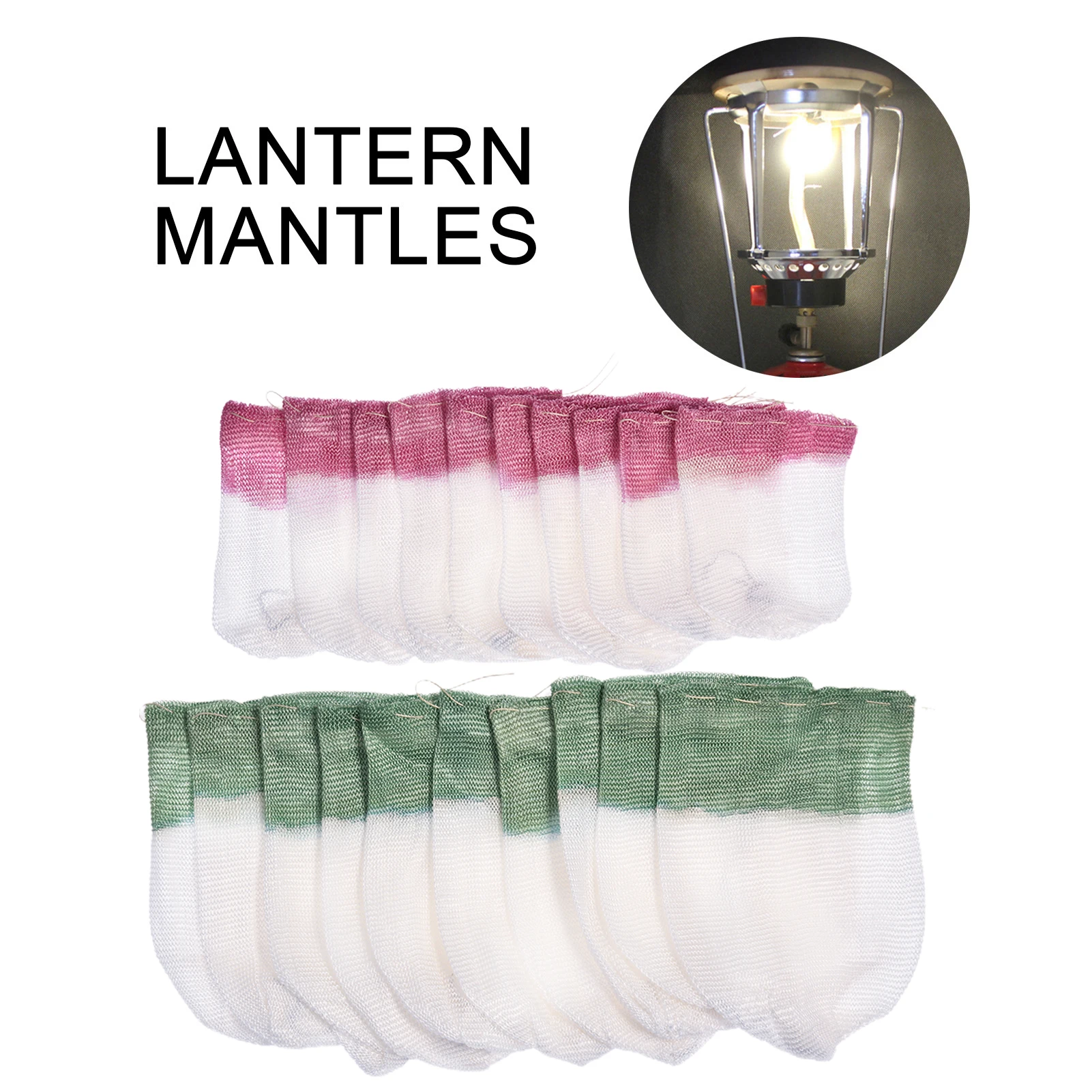 

10pcs Gauze Mesh Camping Gas Lantern Mantles Non-Polluting Light Lamp Mantle Non-Radioactive Safe Outdoor Tools