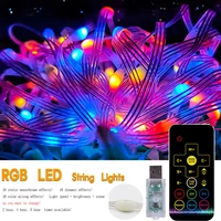 led string light rgb led lamp garland christmas festoon fairy lights home room outdoor christmas tree decor light 2022 new year