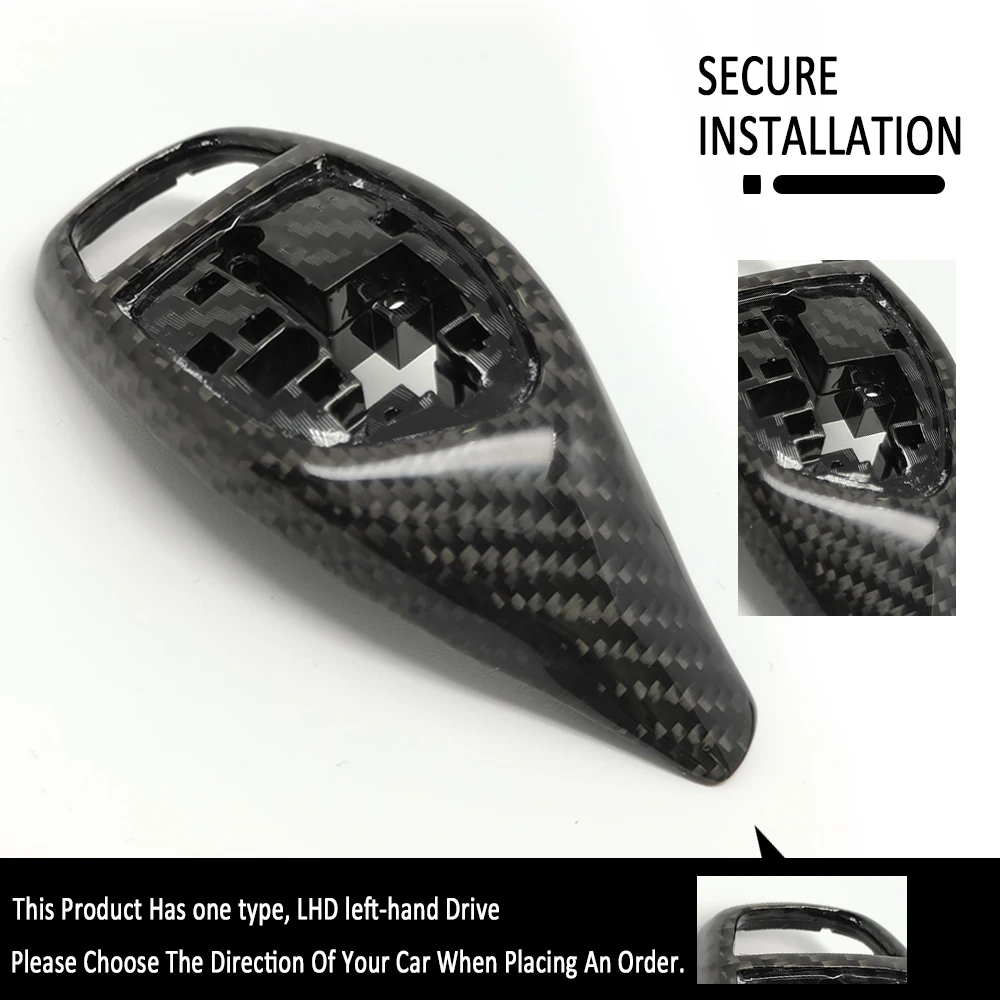 LHD do BMW F20 F80 F82 F83 F10 F85 F86 F12 F16 F30 1 2 3 4 Series GT Naklejka Panel Wykończenie Prawdziwa węglowa osłona dźwigni zmiany biegów