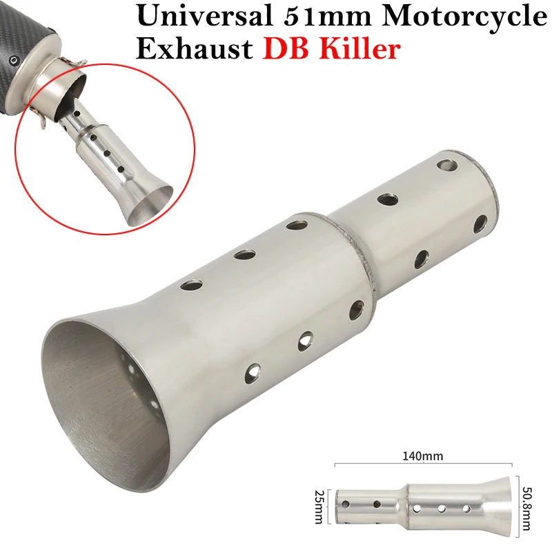 

Universal 51mm Motorcycle Racing Exhaust Escape System Pipe Stainless Steel Silencer Yoshimura Muffler DB Killer Noise Reduction