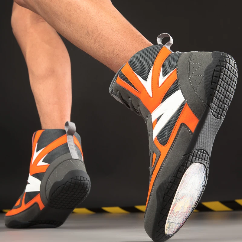 36-46 High Top Boxing Shoes Men Women Professional Rubber Outsole Breathable Wrestling Shoes Wearable Shoes Plus Size