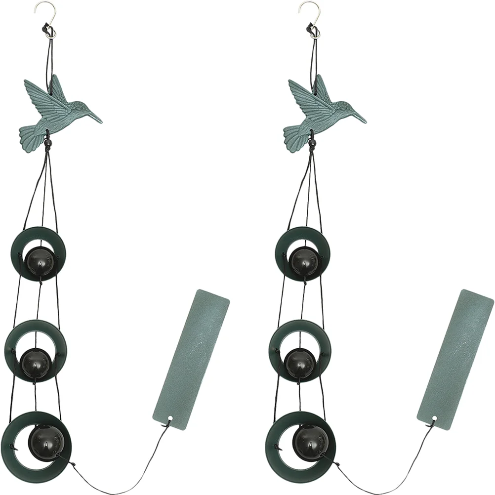 

2 Pcs Wind Chime Ornament Japandi Decor Hanging Wind Chimes Decorate Metal Wind Chime Iron Balcony Pendant